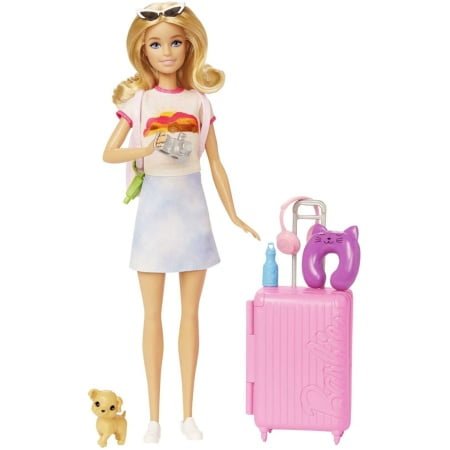 Barbie Seyahatte Bebeği Ve Aksesuarları Hjy18