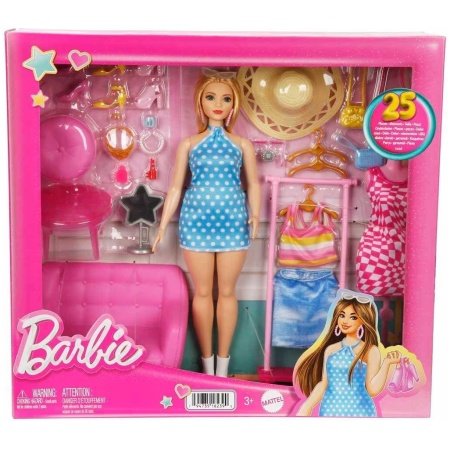 Barbie'nin Kıyafet Ve Aksesuar Askısı Oyun Seti Hpl78