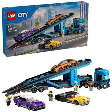 Lego - City Spor Arabalı Araç Taşıma Kamyonu 60408